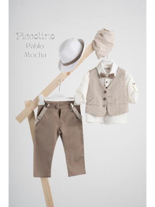 Piccolino Taufkleidung für Jungen mit Weste Pablo Braun