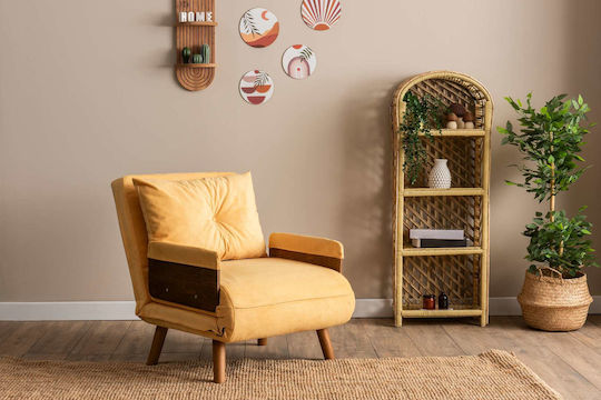 Cosmo Single Πολυθρόνα Κρεβάτι Mustard 70x42x65cm