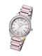 Women's Watch 41mm Battery with Pink Stainless Steel Strap