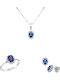 Xrisokosmima Set with Necklace , Earrings & Ring from White Gold 18K