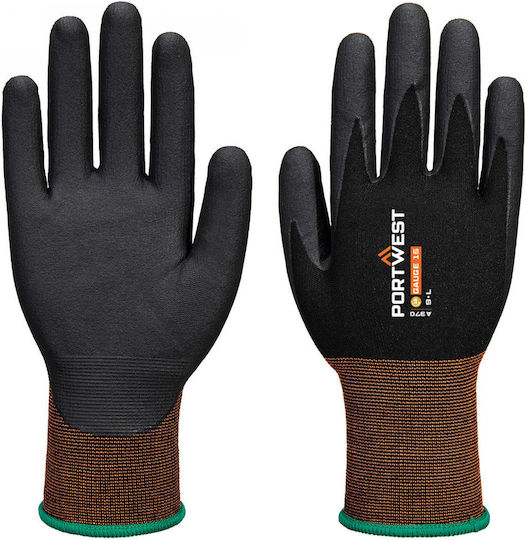 Portwest Gloves for Work Black Nitrile, Leather/Latex 1pcs