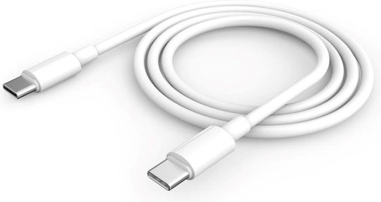 Nine Braided USB 2.0 Cable USB-C male - USB-C 60W White 1m