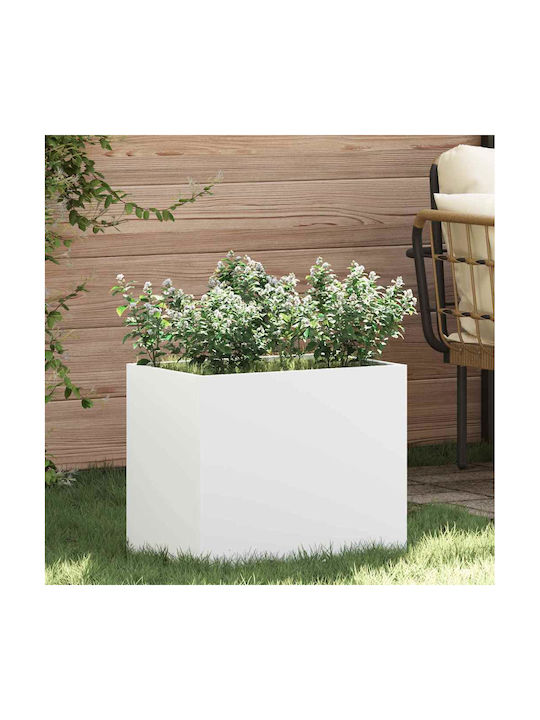 vidaXL Γλάστρα Μεταλλική Λευκό 50x32x40εκ.