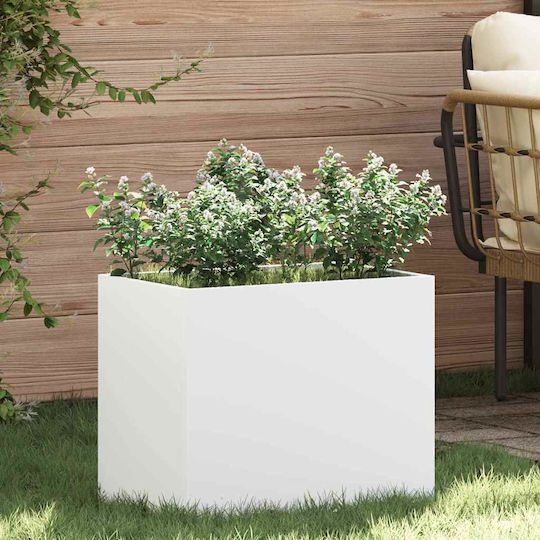 vidaXL Γλάστρα Μεταλλική Λευκό 50x32x40εκ.