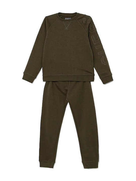 Kids Sweatpants Set Dark Olive 2pcs