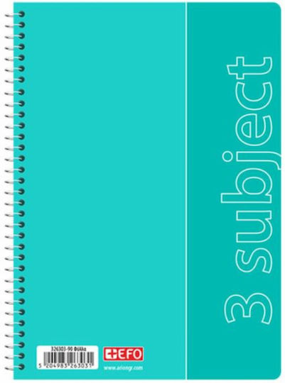 +Efo Spiral Notebook Ruled B5 120 Sheets 4 Subjects 1pcs (Μiscellaneous Designs)