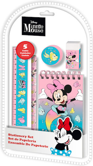 Disney Minnie Mermaid Stationery Set 5 Pcs