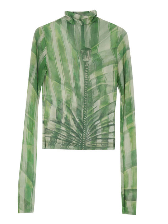 Women's Blouse Long Sleeve Green