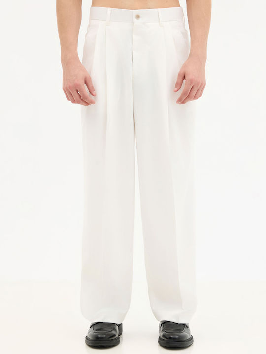 Aristoteli Bitsiani Pantaloni Elastic Alb
