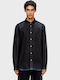 D-simply Long-sleeved Cotton Shirt Black