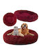 Fluffy Hundebett Häuser Burgundisch 100x100cm.