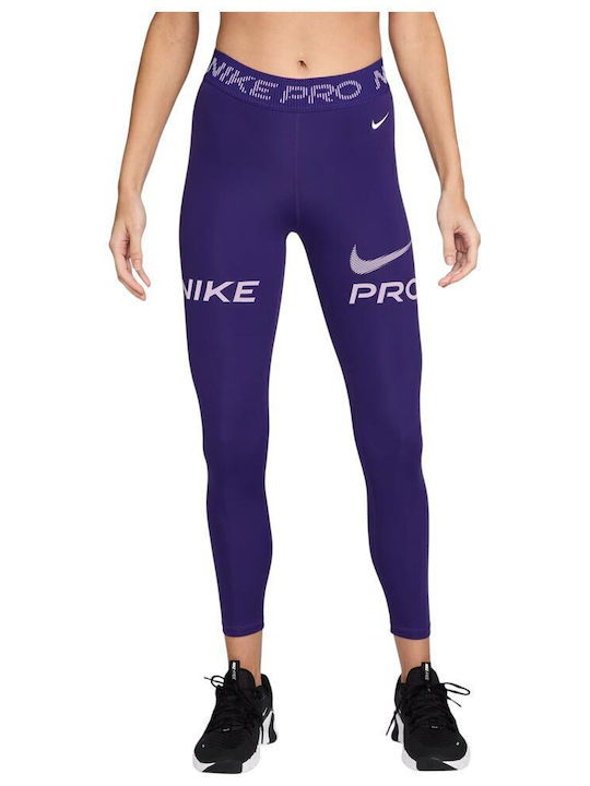 Nike Dri-Fit Training Γυναικείο Cropped Κολάν Μωβ