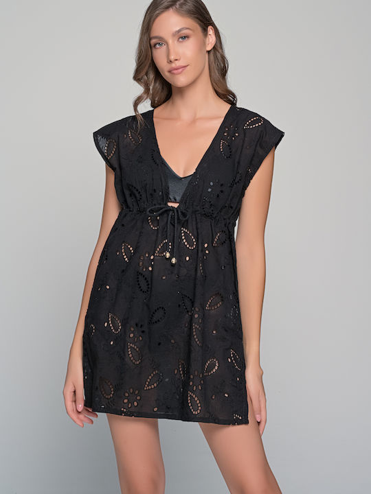 Milena by Paris Damen Kaftan Strand Black