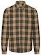 Long Sleeve Checked Brown Shirt