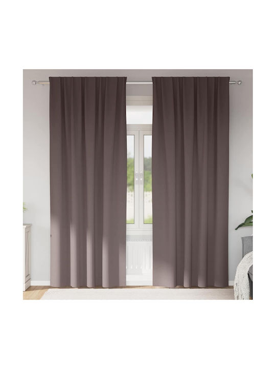 vidaXL vidaXL Vorhänge Verdunkelung Fenster mit Bleistiftfalten Braun 140x260cm