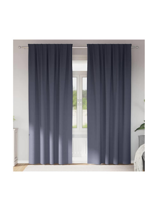 vidaXL vidaXL Vorhänge Verdunkelung Fenster mit Bleistiftfalten Grau 140x225cm