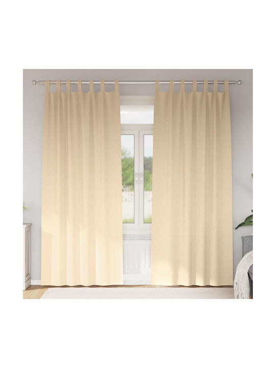 vidaXL Set Curtains Blackout Window with Tab Top Beige 140x245cm