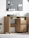 Computer Office Wooden Walnut 91x50x77cm