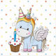 Decoupage Serviette Einhorn 1 Stück