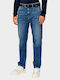 Ryan Men's Jeans Pants with Regular Tapered Fit Blue