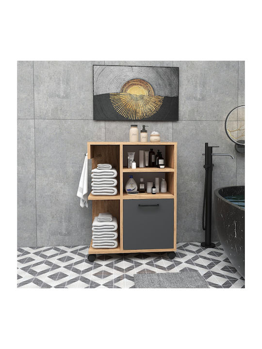 Office Storage Chipboard Cabinet Atlantic Pine, Anthracite L60xW80.9xH35cm