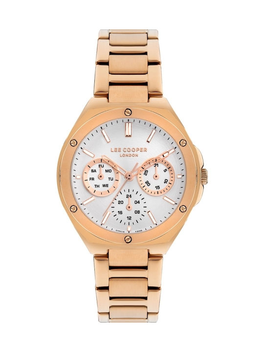 Lee Cooper Ceas de Damă cu Rose Gold Brățară Metalică