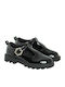 Kinder Pumps & Ballerinas mit verstellbarer Metallschließe Lackleder Schwarze