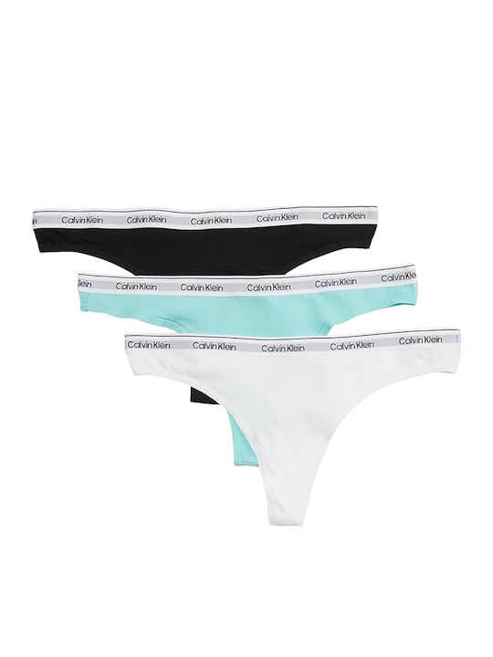 Calvin Klein Βαμβακερά Women's String 3Pack