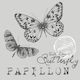 Party Napkins Butterflies Gray Background 33x33cm