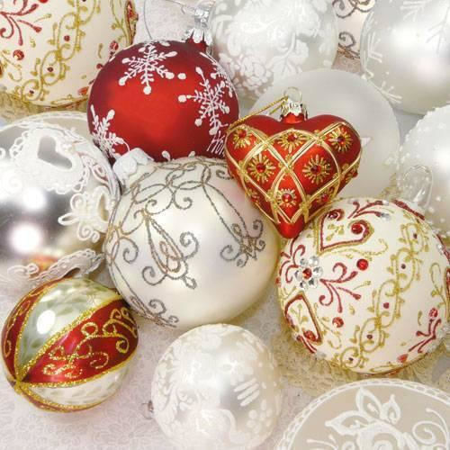 Ambiente Weihnachtsservietten Weiß L33xB33cm.