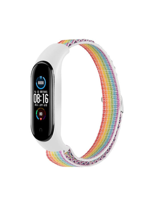 Найлонов Кайш Xiaomi Mi Band 3 4 5 6 7 7 Nfc Релефен Бял