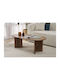 Οβάλ Κεντρικό Τραπεζάκι Sable Ξύλινο Walnut Μ119xΠ60xΥ40εκ.