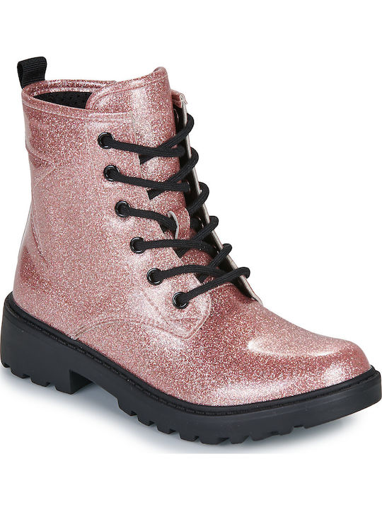 Geox J Casey Kids Boots from Patent Leather wit...