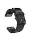 Silicone Strap Quickfit 22mm Garmin Dark Gray Black