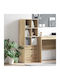 Wand Kremmbarer Schrank Wohnzimmer aus Esche Eiche 45.5x34x127cm