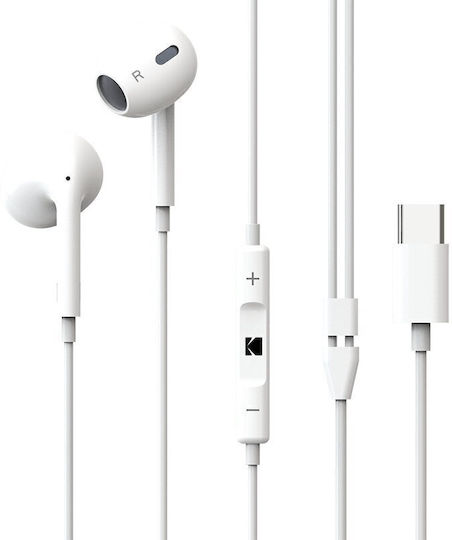 210+ USB-C Wired In-ear White Handsfree Earphones