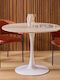 Wooden Dining Room Table with Metal Frame Travertine 76x76x102cm
