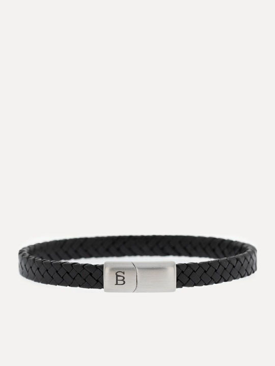 Steel & Barnett Ανδρικό Βραχιόλι από Δέρμα 20cm