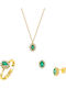 Xrisokosmima Set with Necklace , Earrings & Ring from Gold 18K