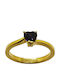 Aris Dentopoulos Jewellery Μονόπετρο από Επιχρυσωμένο Ασήμι με Ζιργκόν