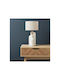 Ostaria Ceramic Table Lamp for Socket E27 with Beige Shade and White Base