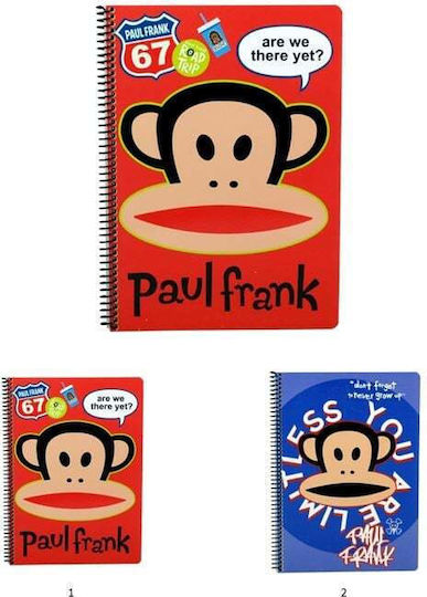 Paul Frank Σπιράλ Τετράδιο Ριγέ Α4 70 Φύλλων 2 Θεμάτων