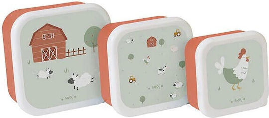 Saro Funny Farm Plastic Kids' Food Container Set 0.55 Litres
