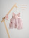 Piccolino Augusta Pink Ροζ Φόρεμα Βάπτισης