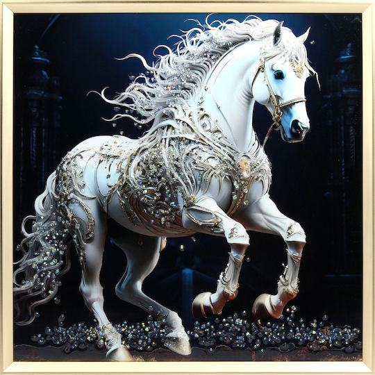 Panou De Perete 60x60 Cu Ramă Reliefe Strass Keskor 26060-9