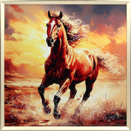 Wall Painting 60x60 with Frame Embossed Strass Keskor 26060-1