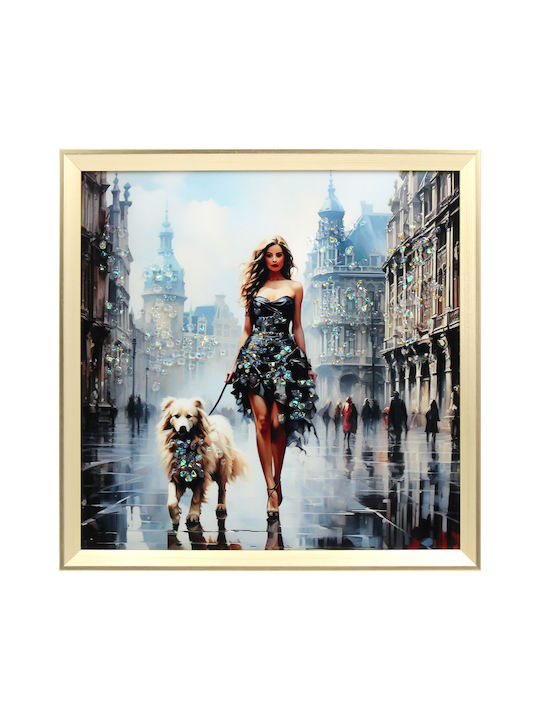Wall Painting 40x40 with Frame Embossed Strass ...