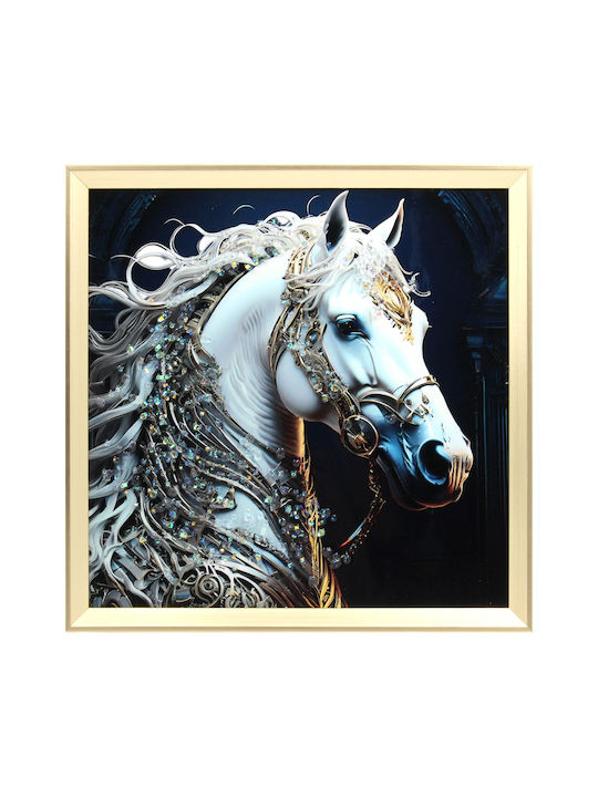 Wall Painting 40x40 with Frame Embossed Strass Keskor 24040-32