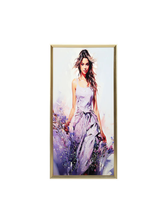 Wall Painting 40x80 with Embossed Strass Frame Keskor 24080-7