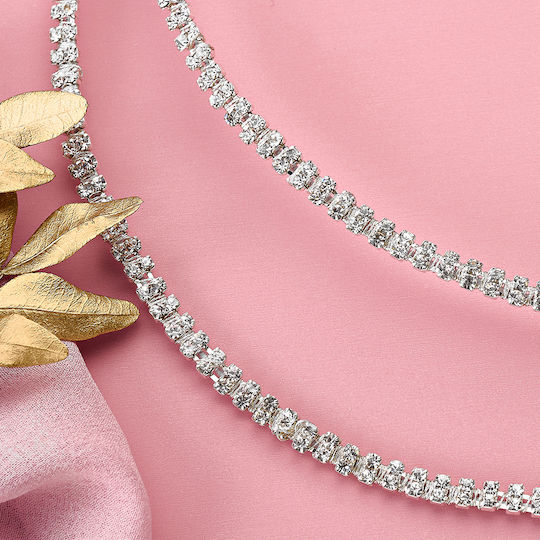 «strass Crowns» Επάργυρα Στέφανα Γλυκό Καμπυλωτό Σχήμα Ποιοτικά Λαμπερά Κρυσταλλάκια